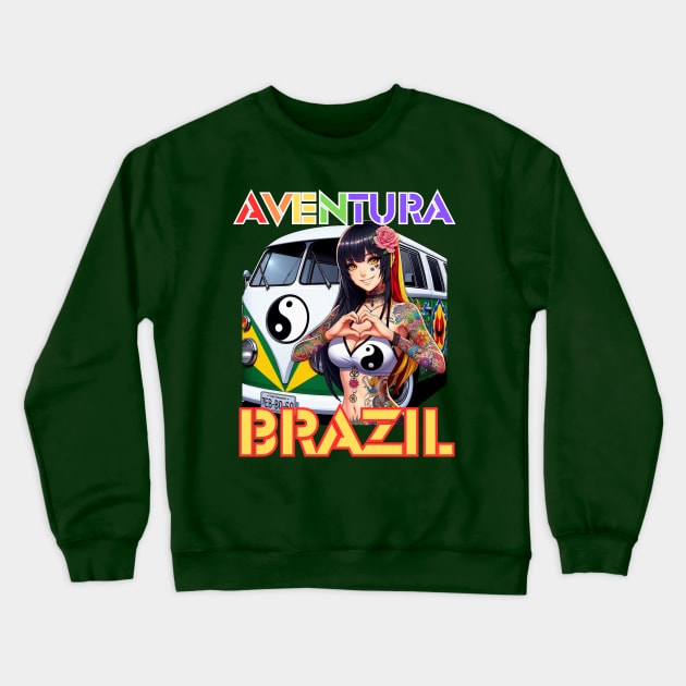 Kawaii, Anime Girl, Aventura de Brazil | Catsie Cat Crewneck Sweatshirt by Catsie Cat